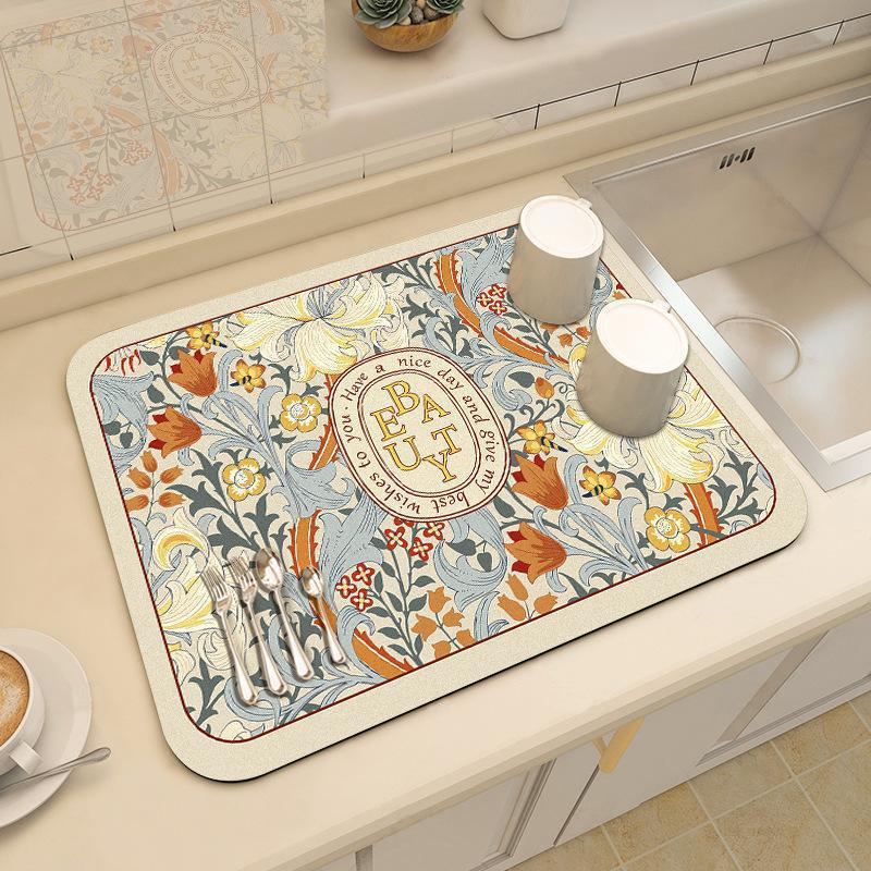 美式家用厨房隔热垫吸水耐脏易打理垫子吧台咖啡机防滑耐脏沥水垫