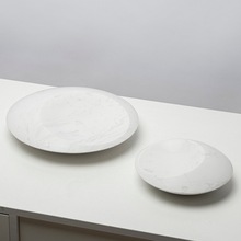 现代简约创意圆形大理石果盘摆件样板房茶几吃桌面收纳家居装饰品