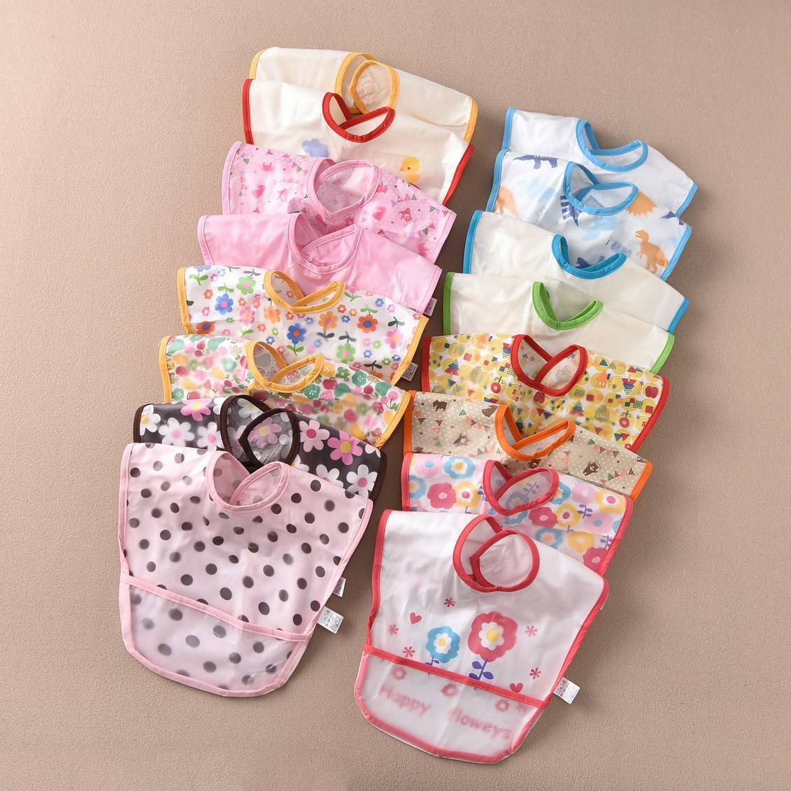 日系eva食用环保宝宝防水饭兜围嘴婴幼儿吃饭透气围兜无袖反穿衣a