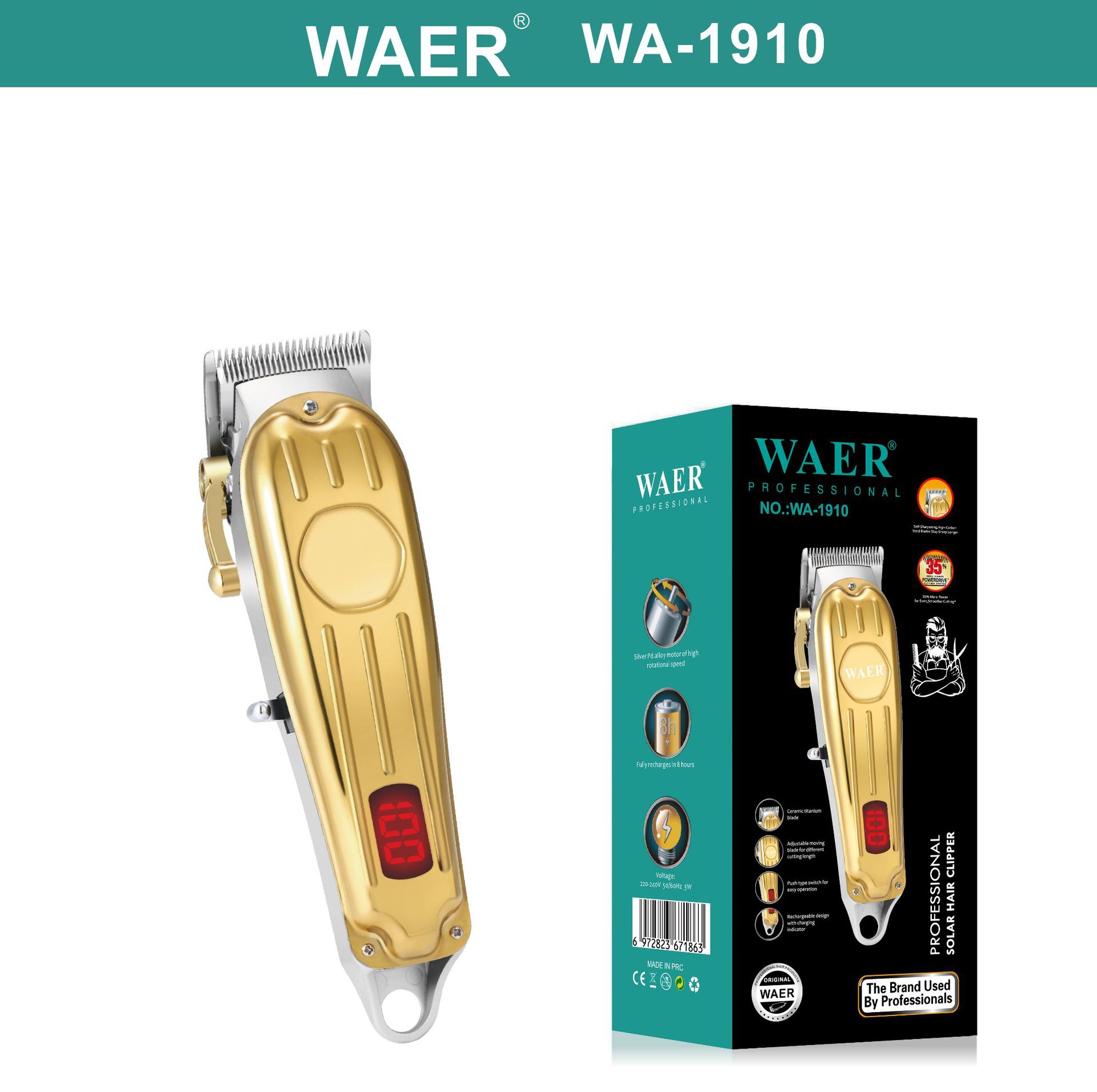 Source Manufacturer Waer Universal Electric Clipper USB Interface Charging Barber Scissors Barber Shop Special Electric Clipper Wholesale 