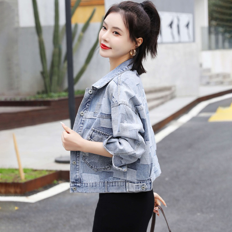今年流行牛仔短外套女装2022年新款夏款格子漂亮时尚上衣夏季薄款