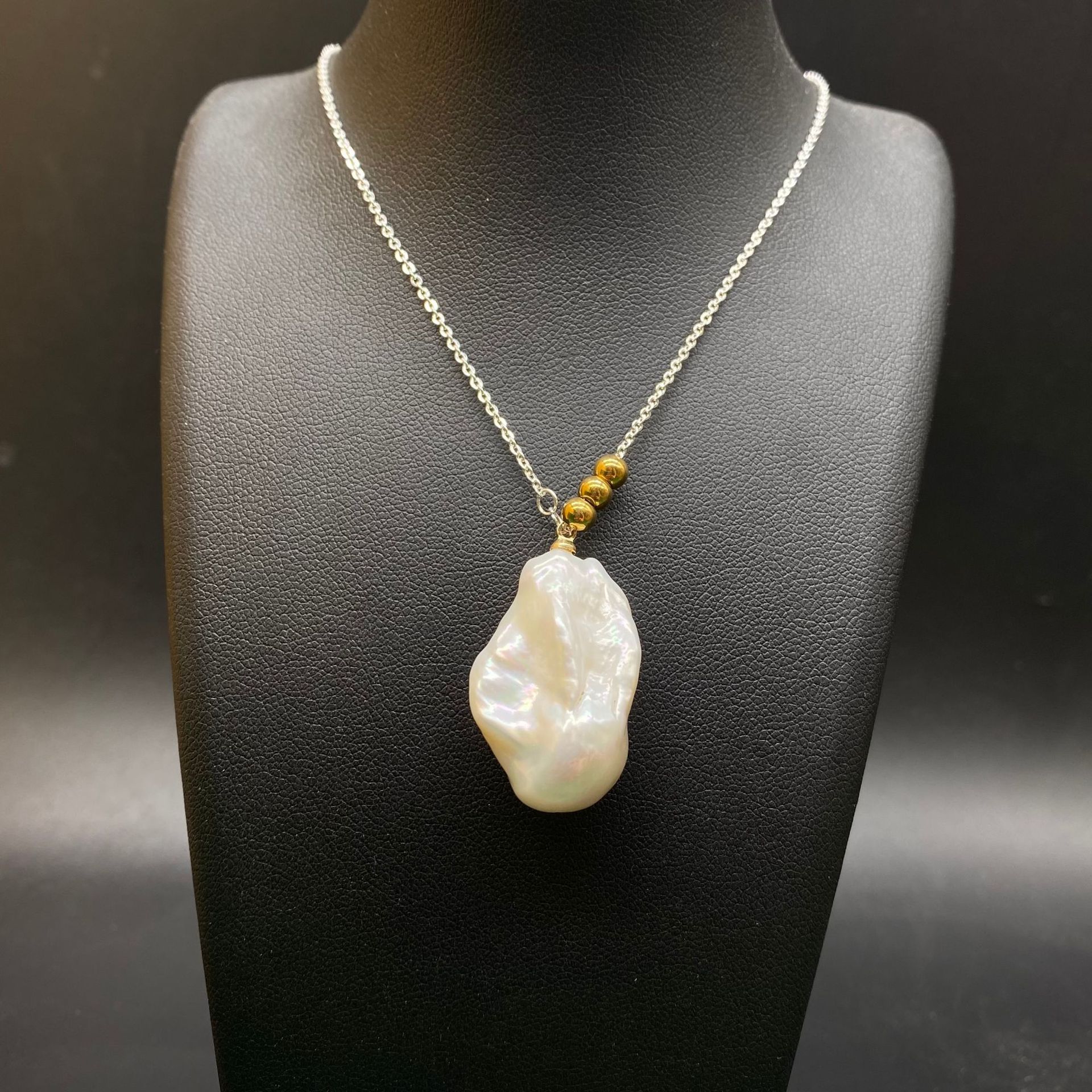 天然淡水珍珠大巴洛克吊坠项坠s925纯银项链优雅简约颈链百搭仙女