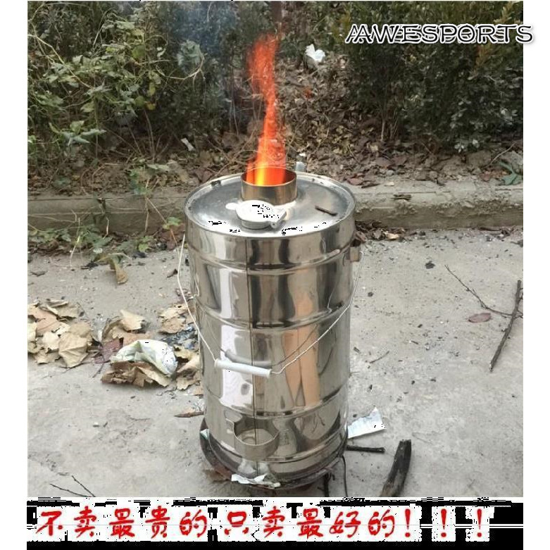 柴火开水炉烧水