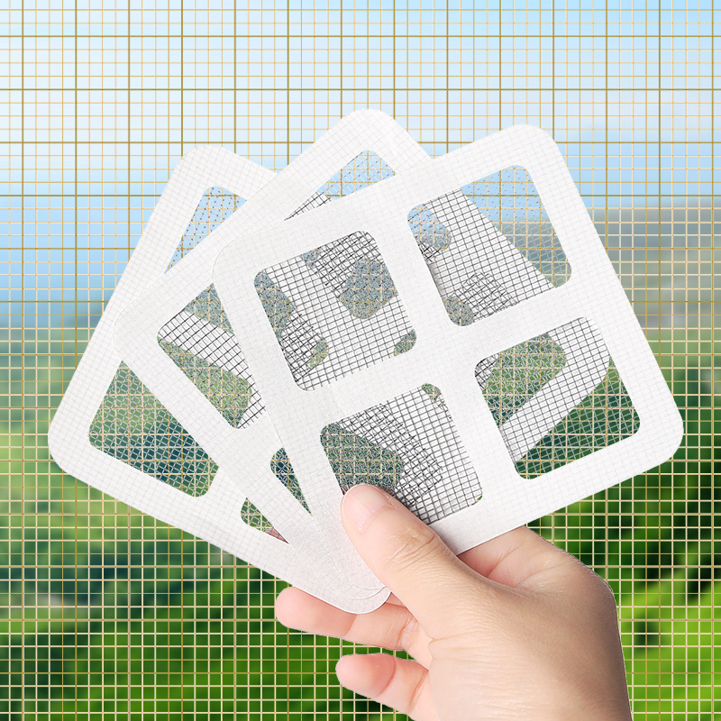 5 Pack Car Window Shade Anti-Mosquito Plaster Supplement Sewing Sticker Hole Patch Self-Adhesive Cut Mesh Stickers Repairing Atch Velcro