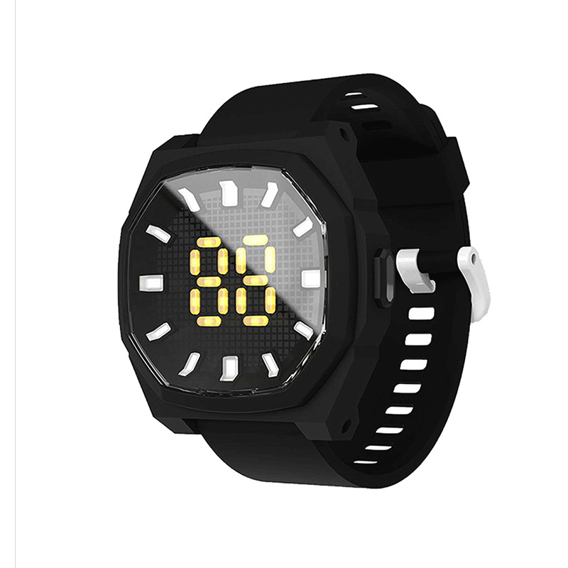 New F1 Square Apple 3d Crystal Digital Display Fashion Sports Personalized Trendy Student Led Electronic Watch