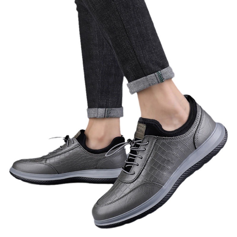 Men's Shoes 2023 Autumn New Soft Leather Sports Casual Shoes Portable All-Match Low-Top Trendy Shoes Casual Shoes