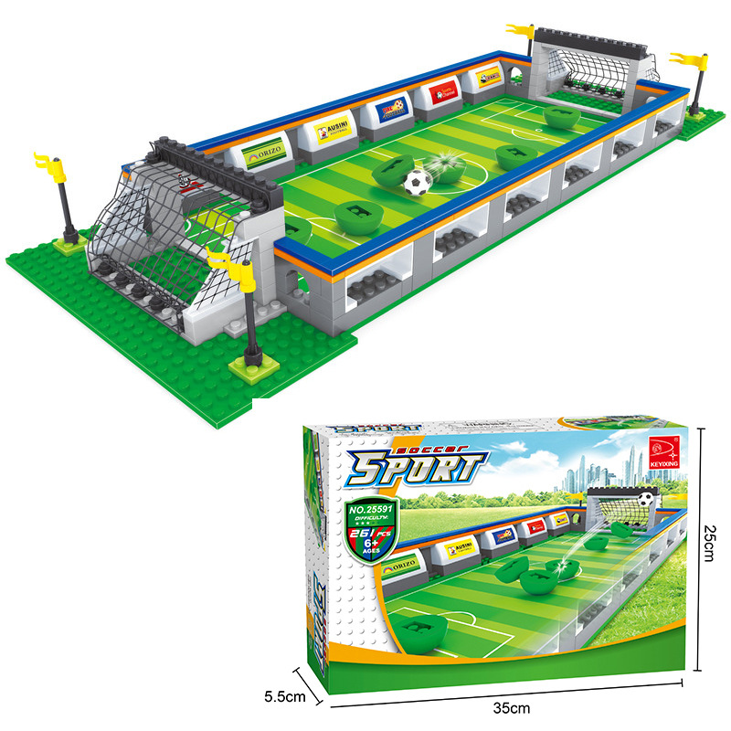 世界杯足球场拼插装积木儿童体育玩具diy兼容乐高足球场运动场系