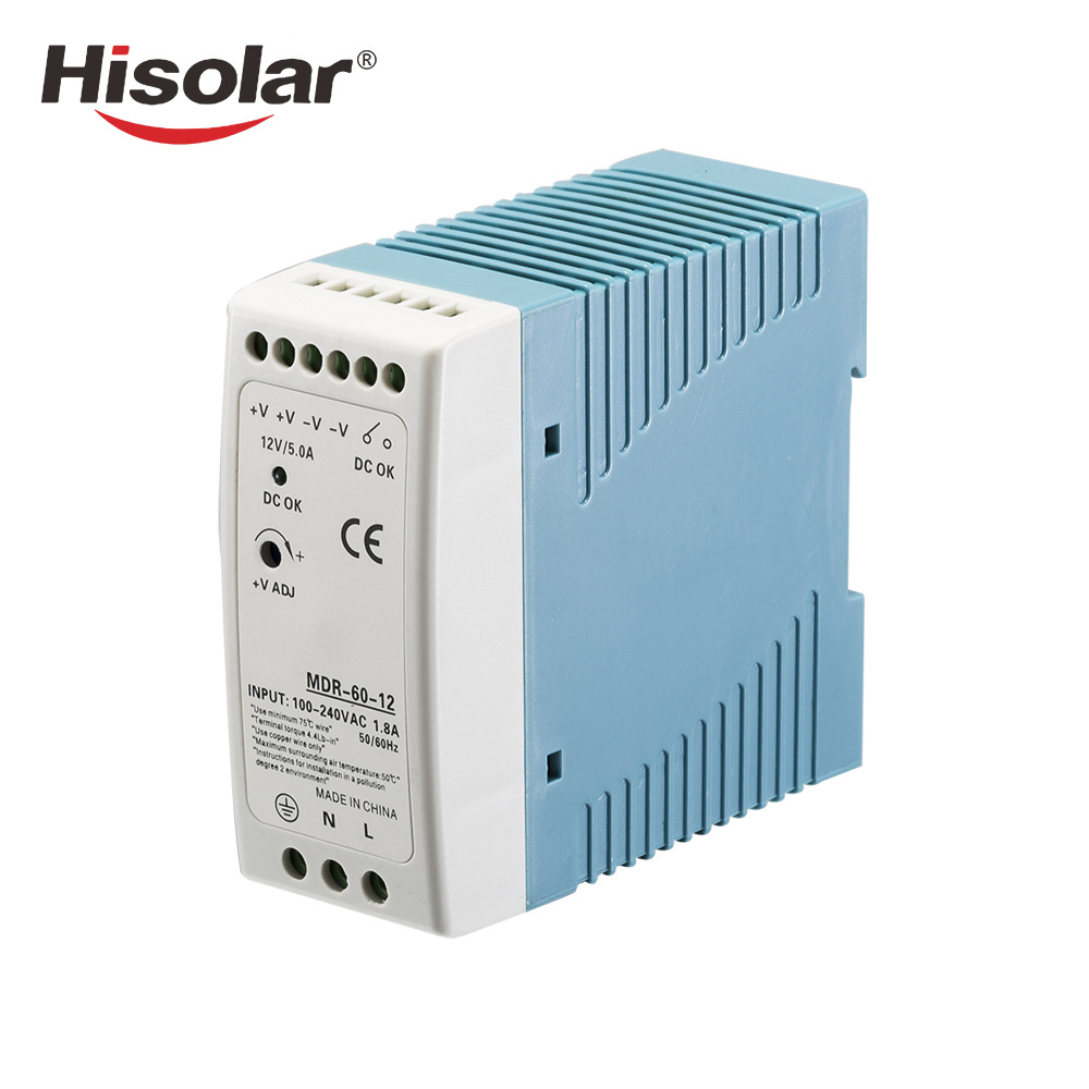 导轨式直流开关电源40w高效节能环保 mdr-60-12v 5a开关电源