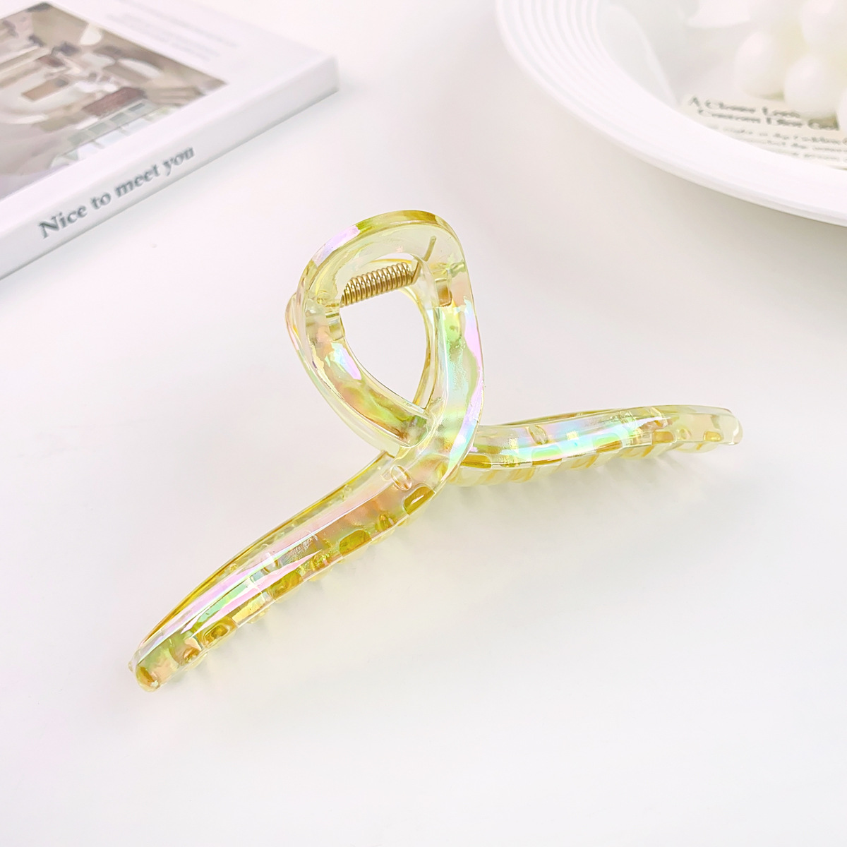 13cm超大号炫彩鲨鱼夹韩版人鱼姬发夹后脑勺发抓时尚百搭抓夹批发
