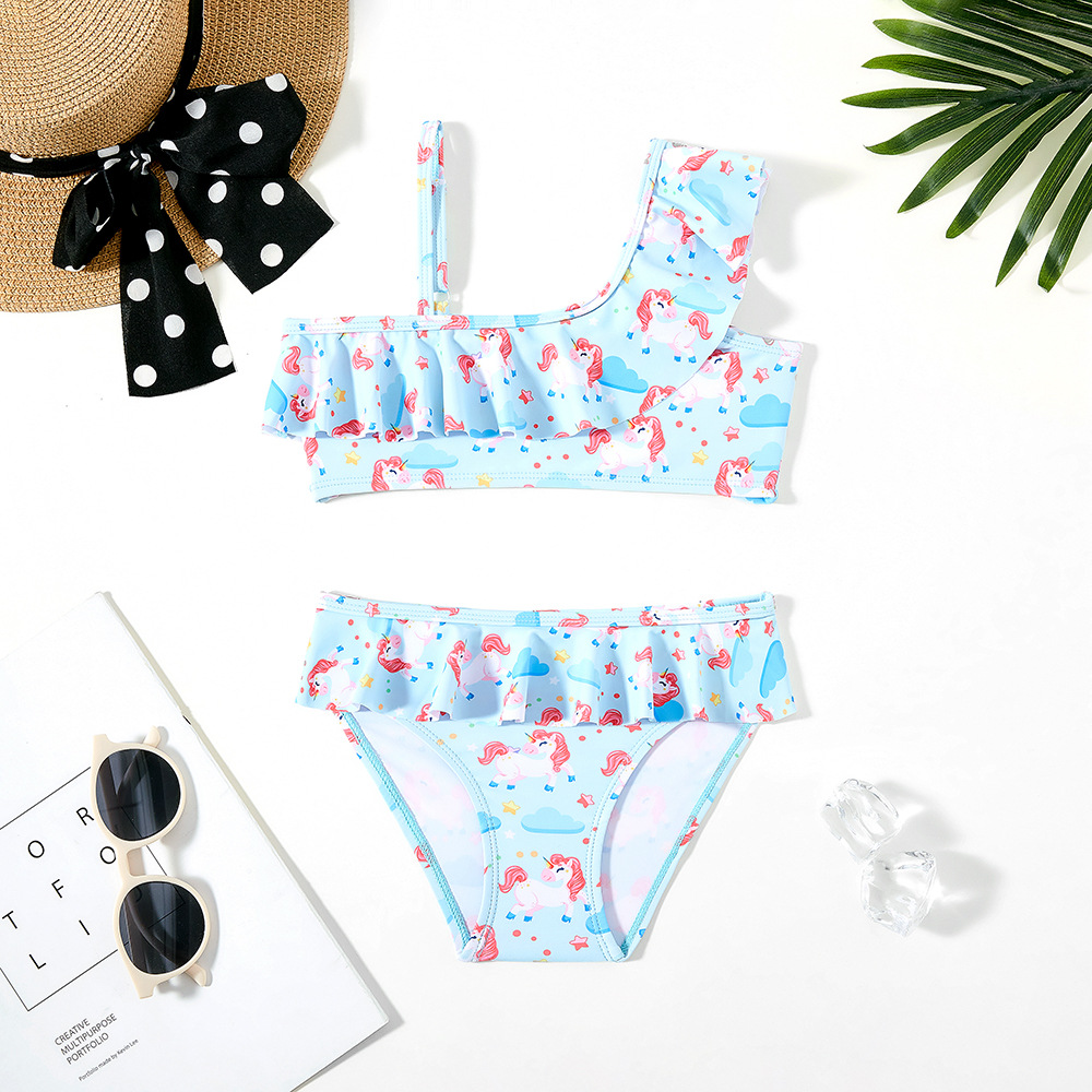 Girls' Bikini Set Ruffled Children's Two-Piece Permanent Wear Children Swimsuit