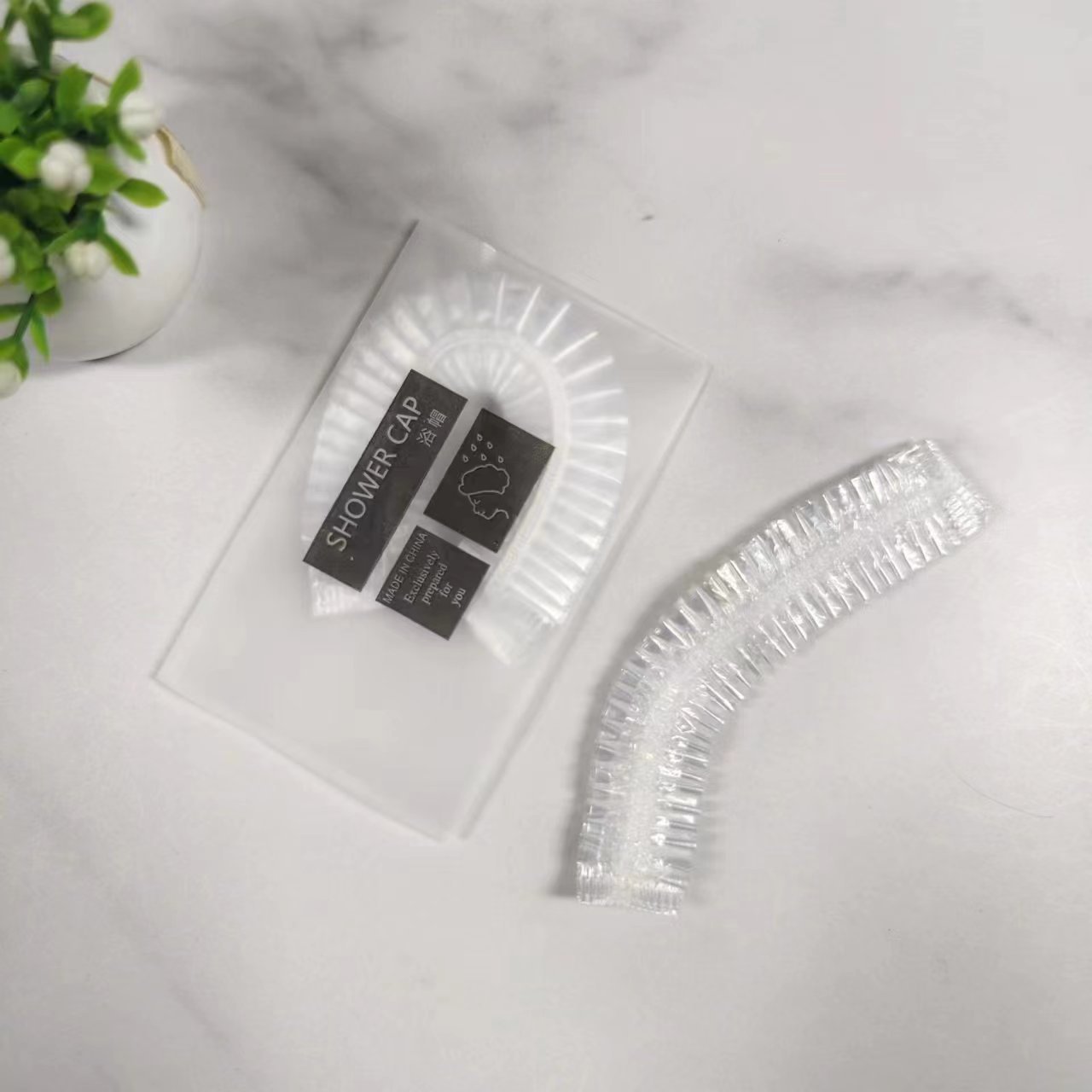 宾馆酒店一次性洗漱用品浴帽民宿美容加大加厚防水pe一次性浴浴帽