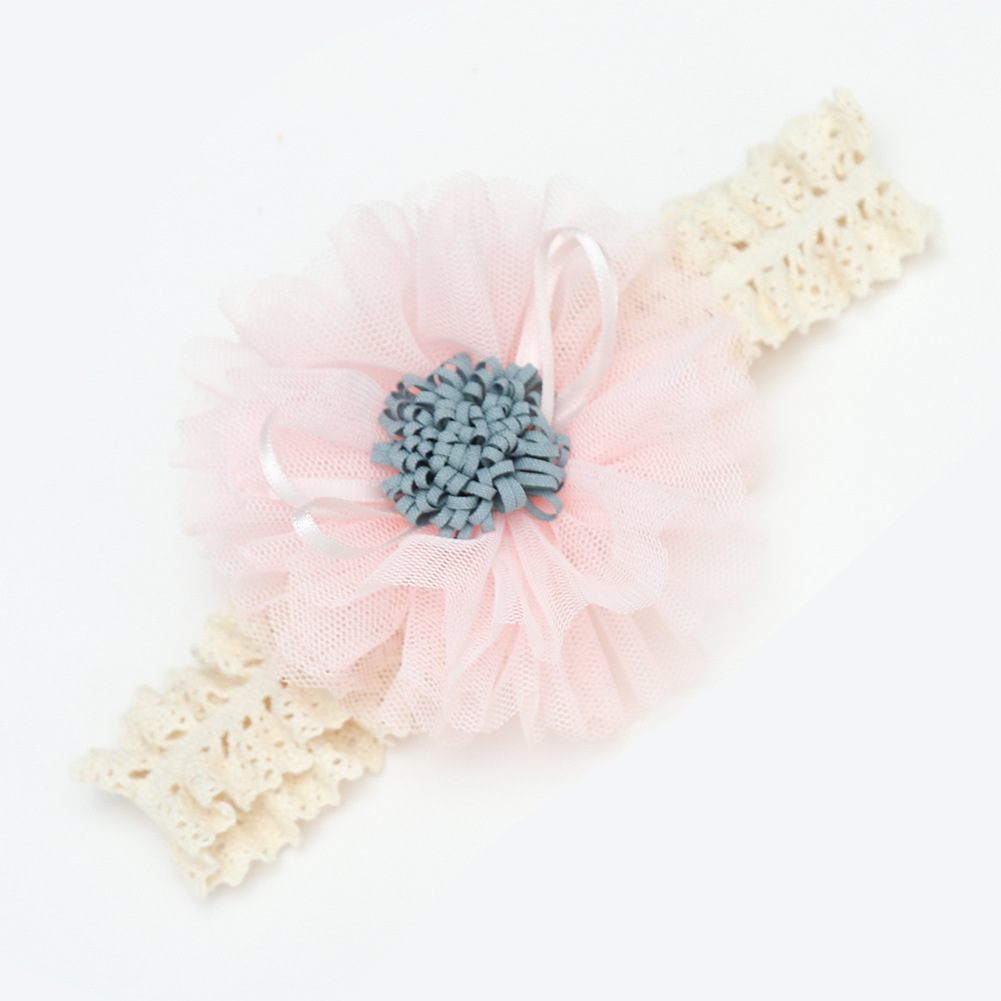 Korean Style Baby Girl Lace Large Flower Baby Cotton Hair Band Sweet Mesh Flower Hair Accessories Infant Headdress for Taking Photos