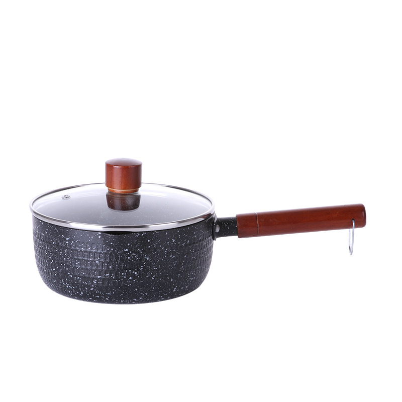 Japanese Style Hammer Pattern Yukihira Pan Aluminum Multi-Functional Medical Stone Non-Stick Pan Small Milk Boiling Pot Baby Food Pot Double Bottom Small Pot