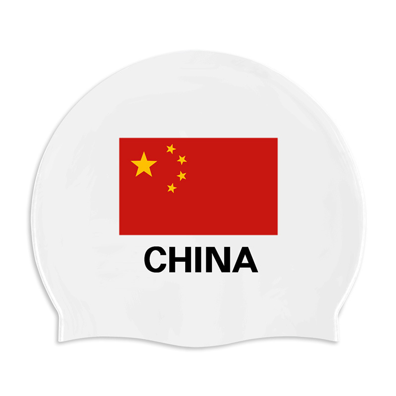 2023 New Products in Stock Silicone Swimming Cap Wholesale Adult Swimming Cap National Flag Cap Solid Color Waterproof Swimming Cap Unisex