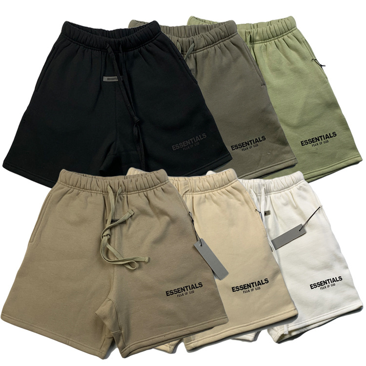 跨境2020夏季新款fog高街潮牌加绒短裤飘带中裤