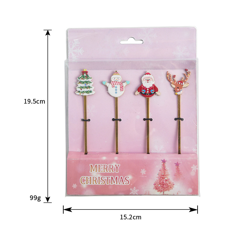 Creative Stainless Steel Christmas Tableware Cute Cartoon Afternoon Tea Coffee Dessert Spoon Gift Factory Wholesale Spot