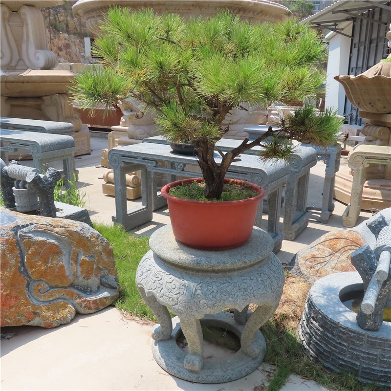 惠安石雕花架现货青石盆景台花几寺庙祠堂别墅庭院石材花架摆件