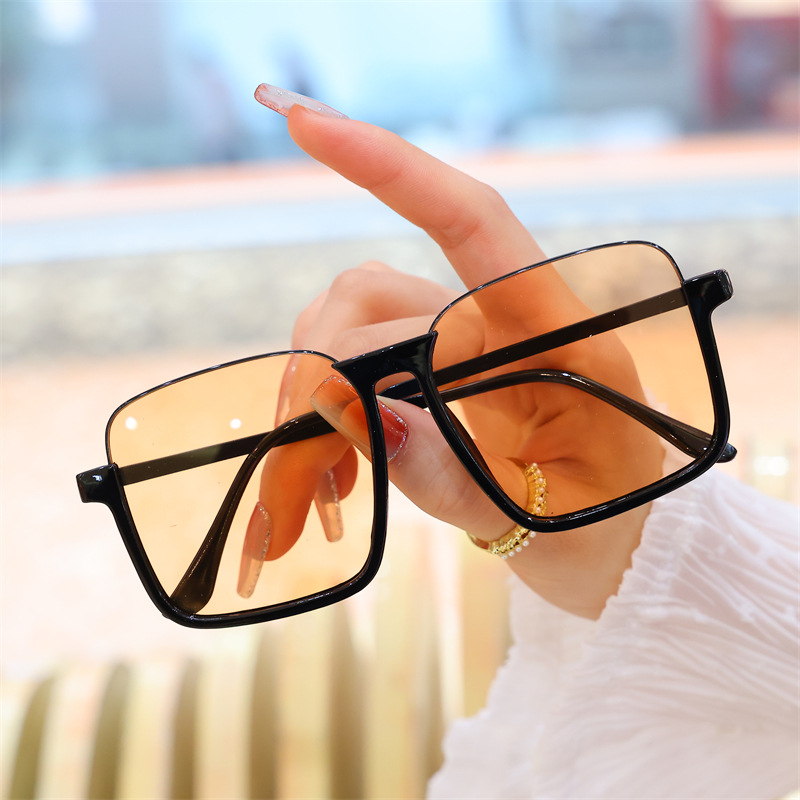 新款倒挂半框太阳镜网红显瘦金属大框眼镜街拍网红女士墨镜2088