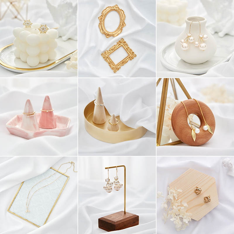 首饰项链珠宝耳钉耳环耳饰摄影摆拍拍摄饰品拍照道具背景布摆件