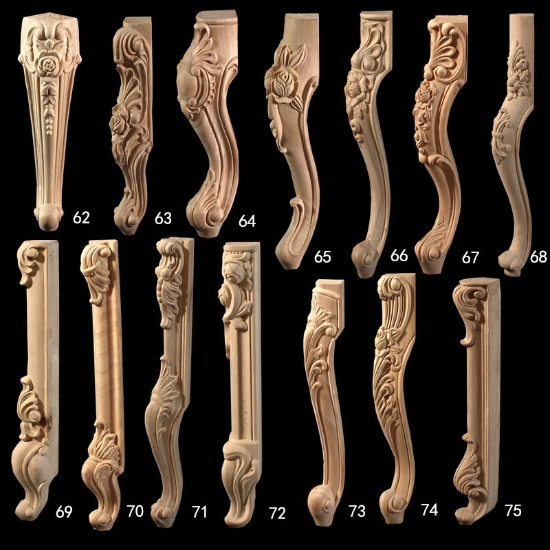 实木桌脚欧式腿家具雕花脚茶几脚边柱立柱脚床头柜子侧边侧面柱脚