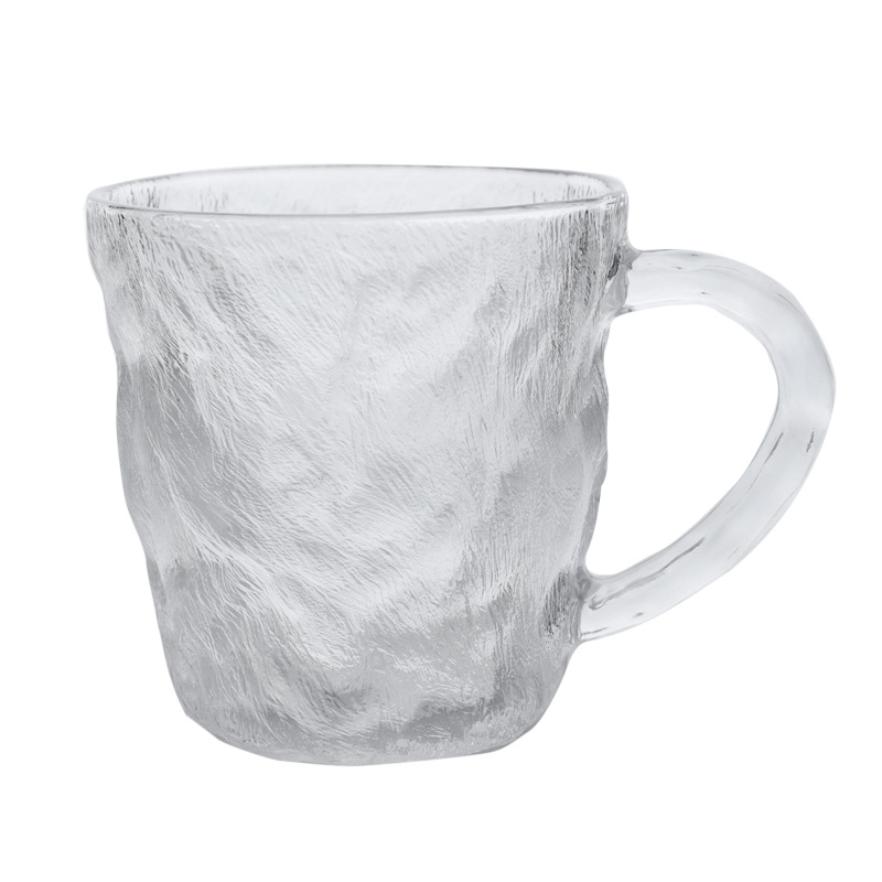 Glass Ins Style Household Handle Glacier Cup Water Cup Cup Drinking Water Coffee and Breakfast Cup Tea Cup