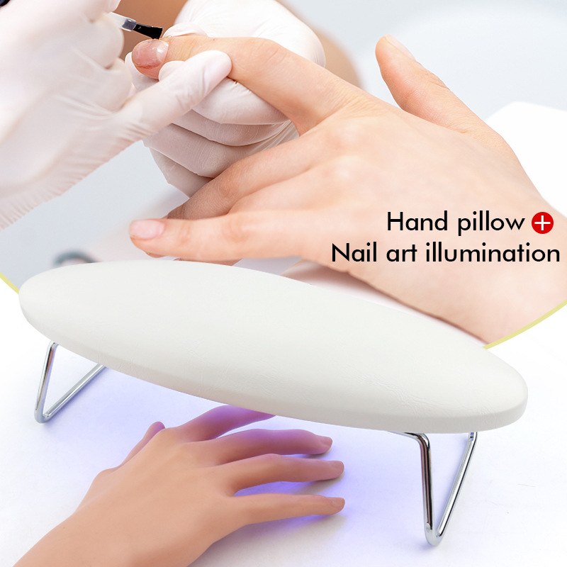 nail art hand pillow phototherapy lamp 2-in-1 24w multi-gear timing pu sponge hand pillow 24 lamp beads h9 nail beauty machine