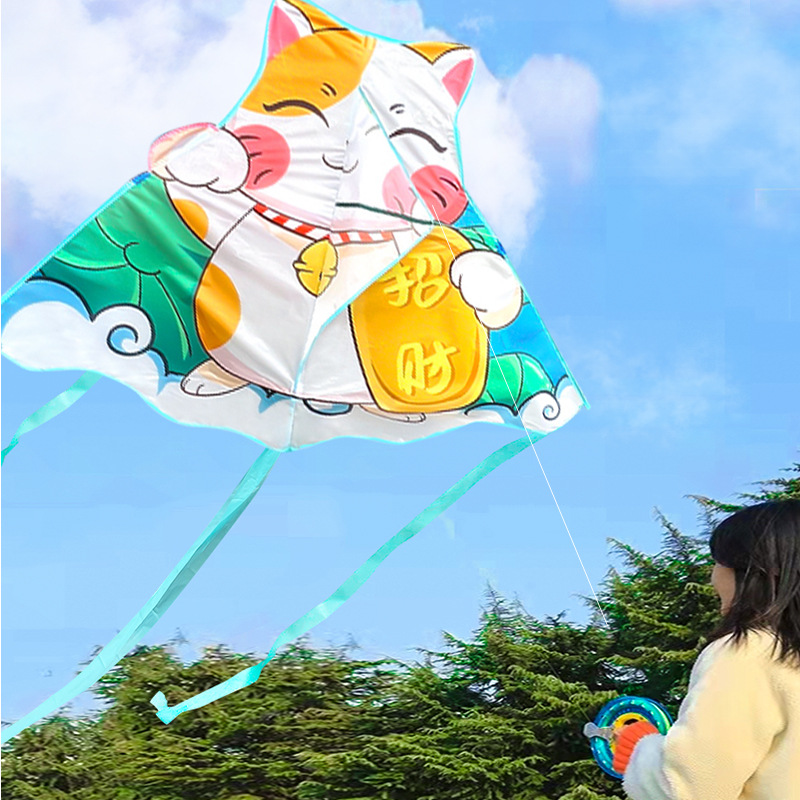 2022年新款儿童招财猫风筝大人专用网红微风易飞潍坊风筝大型高档
