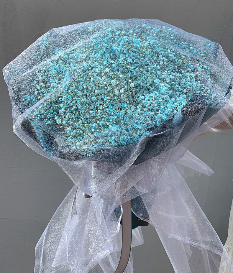 满天星干花花束超大巨型生日情人节送女友黑纱手捧鲜花带灯