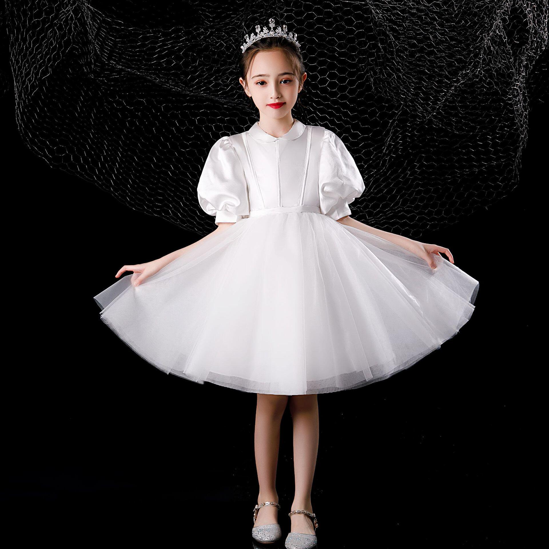 儿童礼服公主裙女童蓬蓬纱花童婚礼小女孩主持人走秀钢琴演奏服