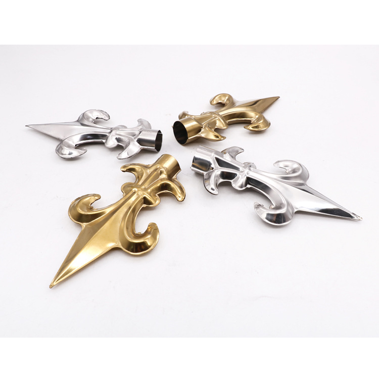 304不锈钢欧式牛角枪尖新款圆管枪头庭院大门围栏护栏防盗装饰