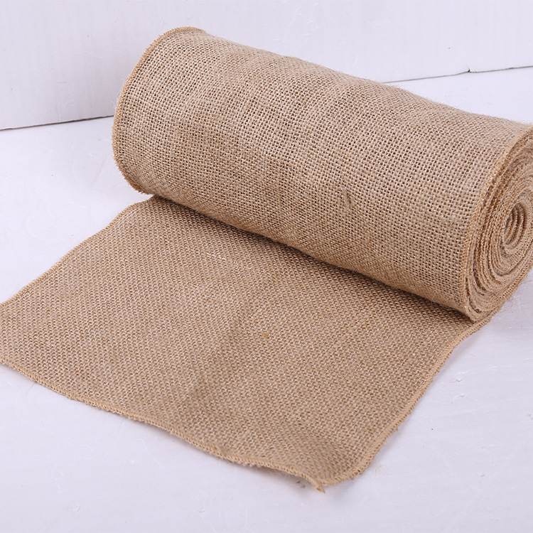 现货天然耐磨黄麻布料装饰粗麻布卷手工装饰DIY服装厂批发