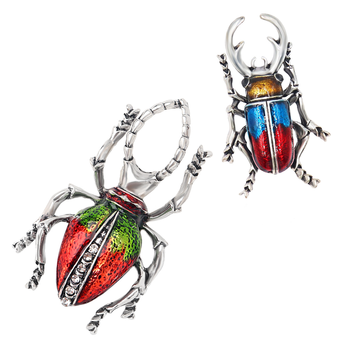 跨境新款昆虫甲壳虫胸针复古金属田园立体装饰别针卡通胸花配饰