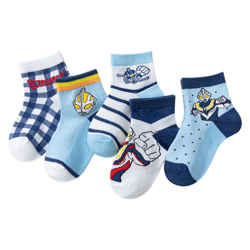 Benuo Children's Socks Spring and Summer Thin Cotton Mid-Calf Cartoon Trendy Cute Baby Short Mesh Socks Wholesale