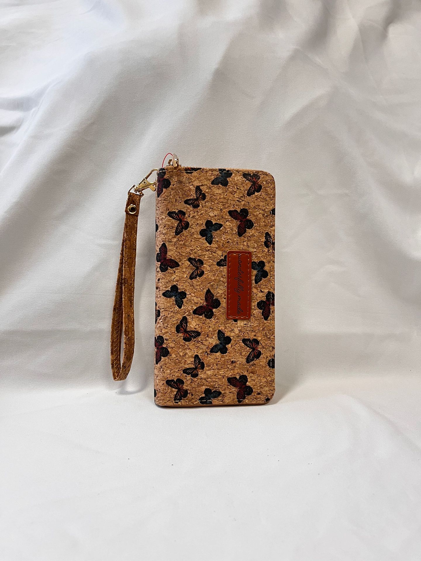 Pu Leather Vintage Printed Coin Purse Simple Fashion Long Multi-Card Card Holder Environmentally Friendly Cork Exquisite European and American Style