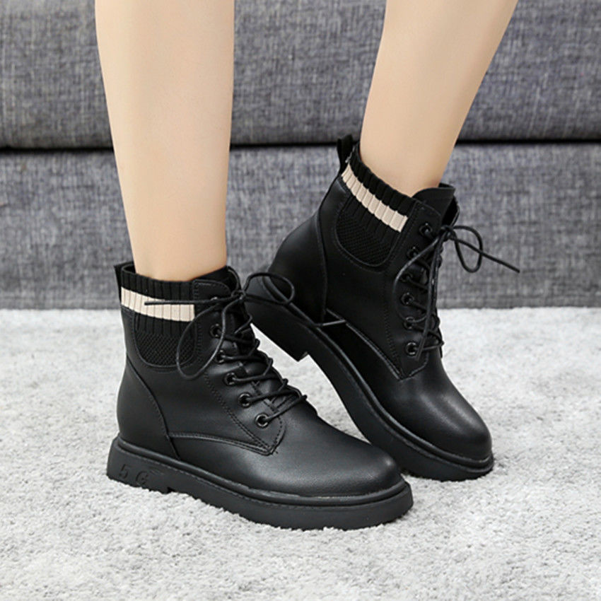 秋冬10女大童皮鞋11女孩短靴12学生系带棉靴13黑色马丁靴15岁韩版