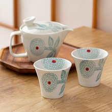 日本进口 波佐见动山窑茶具套装系列 釉下彩一壶两杯茶壶三件套
