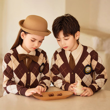 儿童毛衣外套校服套装英伦学院毛线马甲小学生班服幼儿园园服开衫