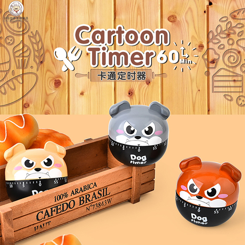 [Factory Straight Hair] New Rb509 Cartoon Puppy Timer Plastic Manual Mechanical Kitchen Timer