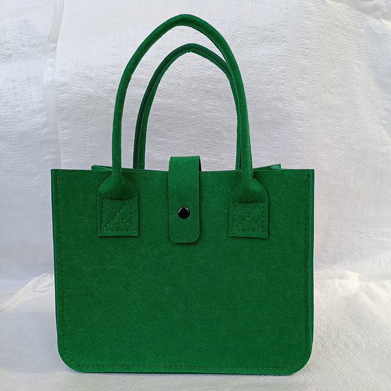 毛毡手提袋创意毛毡包纯色开口小号毛毡手提包女士外出毛毡收纳包