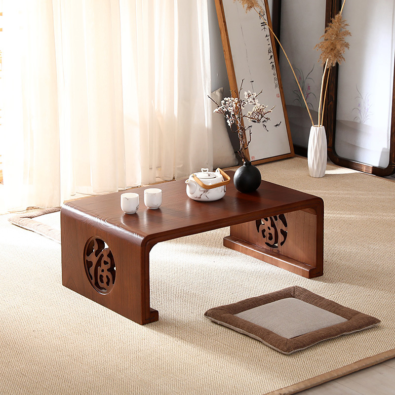 实木飘窗小桌子日式榻榻米茶几新中式炕桌国学桌古风阳台矮桌书房