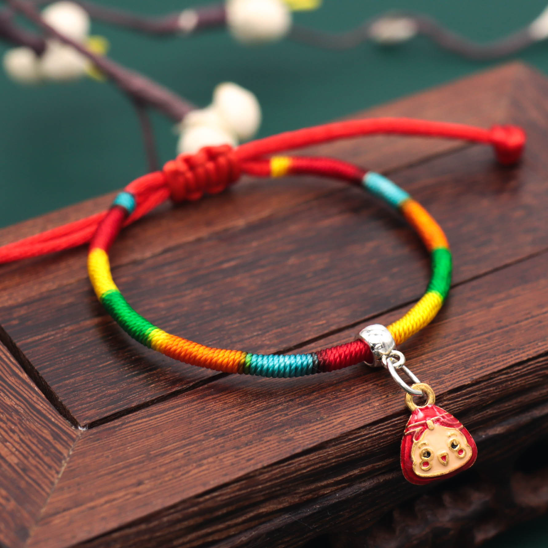 New Dragon Boat Festival Colorful Rope Bracelet Metal Small Zongzi Bamboo Joint Winding Pull Carrying Strap May Festival Ornament Wholesale