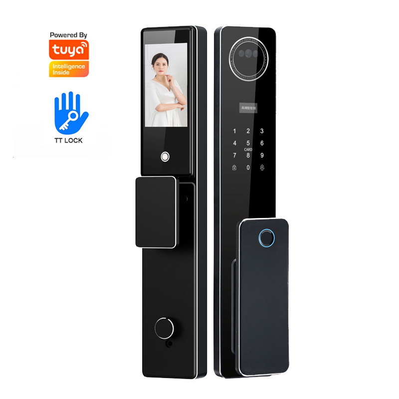 跨境涂鸦全自动智能门锁家用监控防盗入户门指纹锁人脸识别智能锁