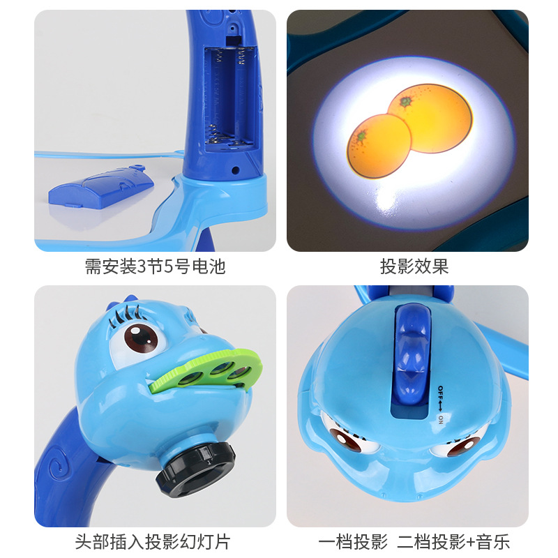 Children's Projection Drawing Board Cartoon Animal Painting Projector Blackboard Writing Board Doodle Board Toy E-Commerce Boxed