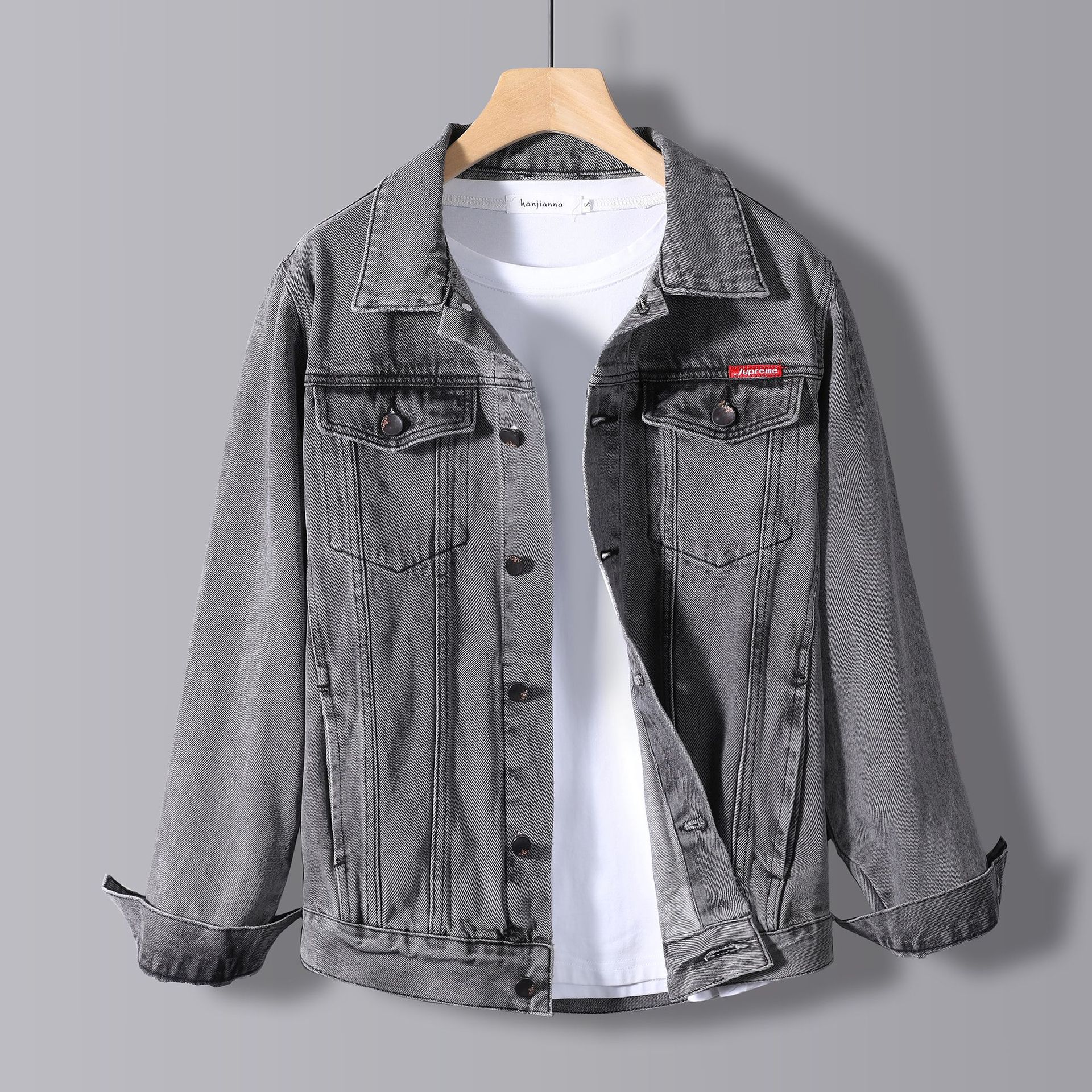 牛仔外套男士春秋季爆款潮牌上衣宽松街头潮流痞帅男款牛仔衣夹克