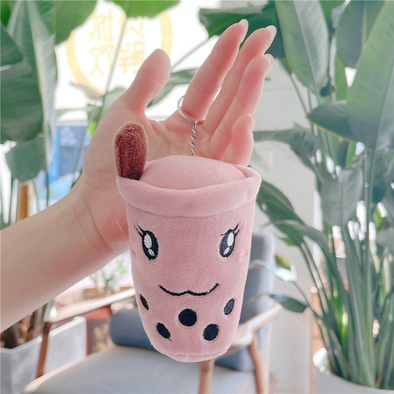 创意奶茶杯毛绒挂件小玩偶女生可爱呆萌包包公仔挂饰毛绒玩具