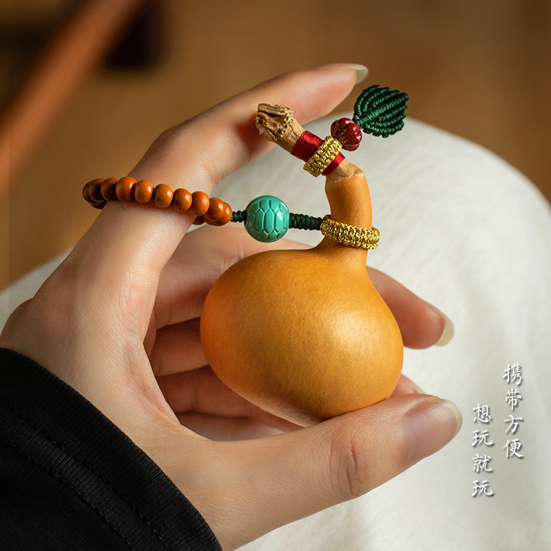 林静手作原创天然葫芦手捻独头葫芦文玩手把件创意可爱小葫芦挂件