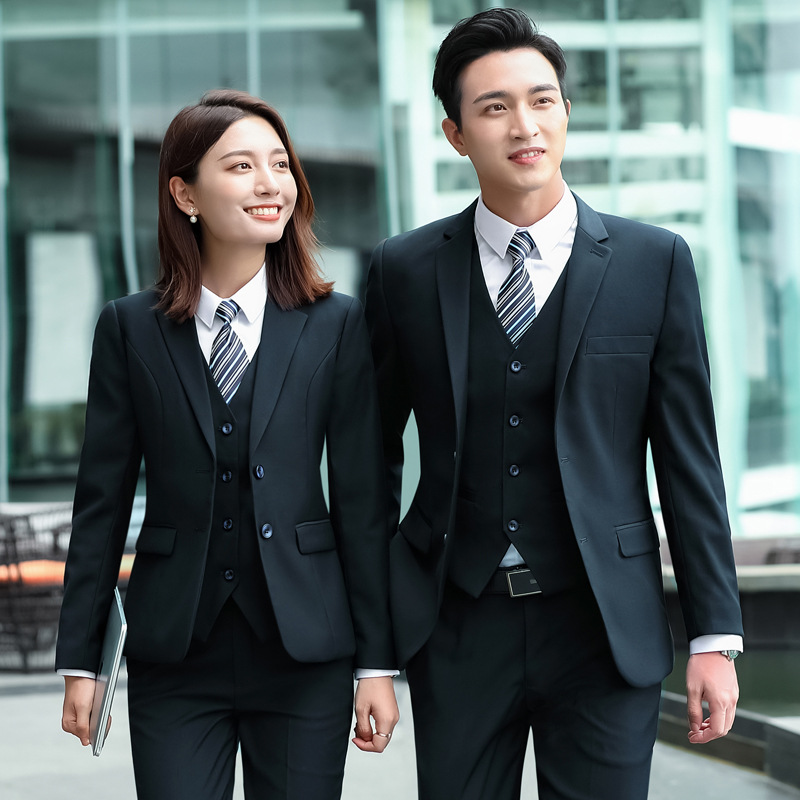 正装女套装职业装男女同款面试西装高端商务气质银行上班工作服女