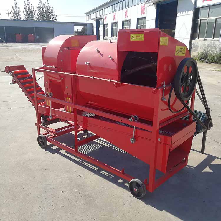 0成交0台手扶车带花生摘果机 干净无尘花生脱果机 圣鲁摘果机的机器