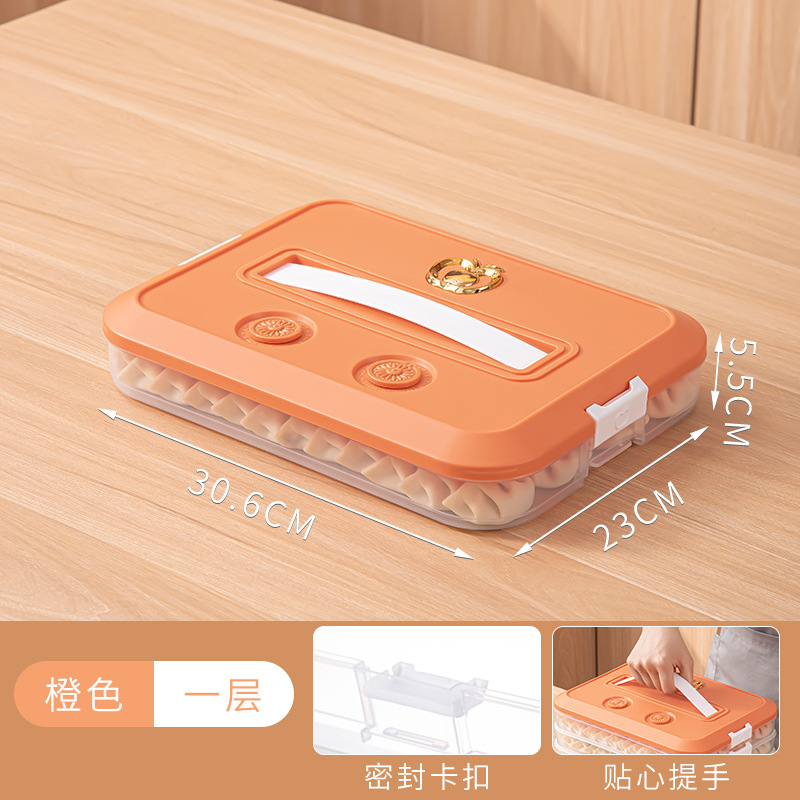 Dumplings Box Household Large Capacity Frozen Crisper Refrigerator Storage Multi-Layer with Timing Freezer Box Dumplings Storage Box