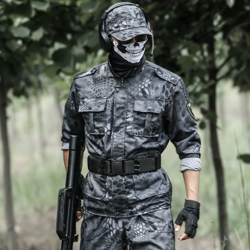 秋冬正品蟒纹迷彩服套装男户外作训服军训服女士耐磨劳保工作服